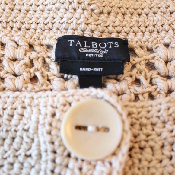 Talbots Short Sleeve Crochet Sweater - Picture 4 of 4